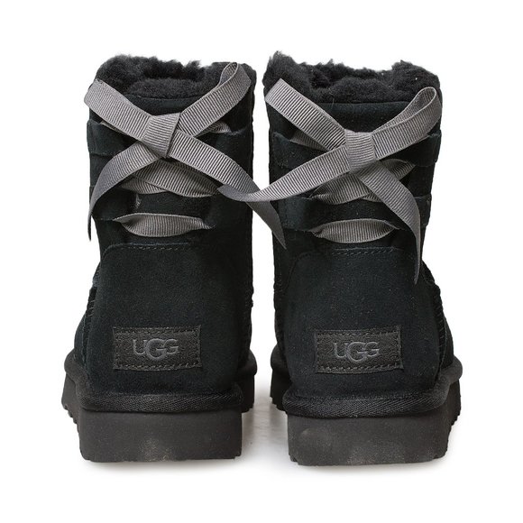 UGG Mini Continuity Bow Black Boots - Women's - Picture 1 of 6